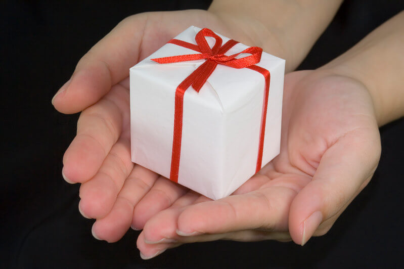 Gift box in hands